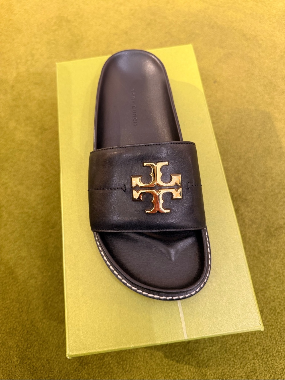 Tory Burch Everly Anatomic Lug Sandals, Black - Picture 6 of 8